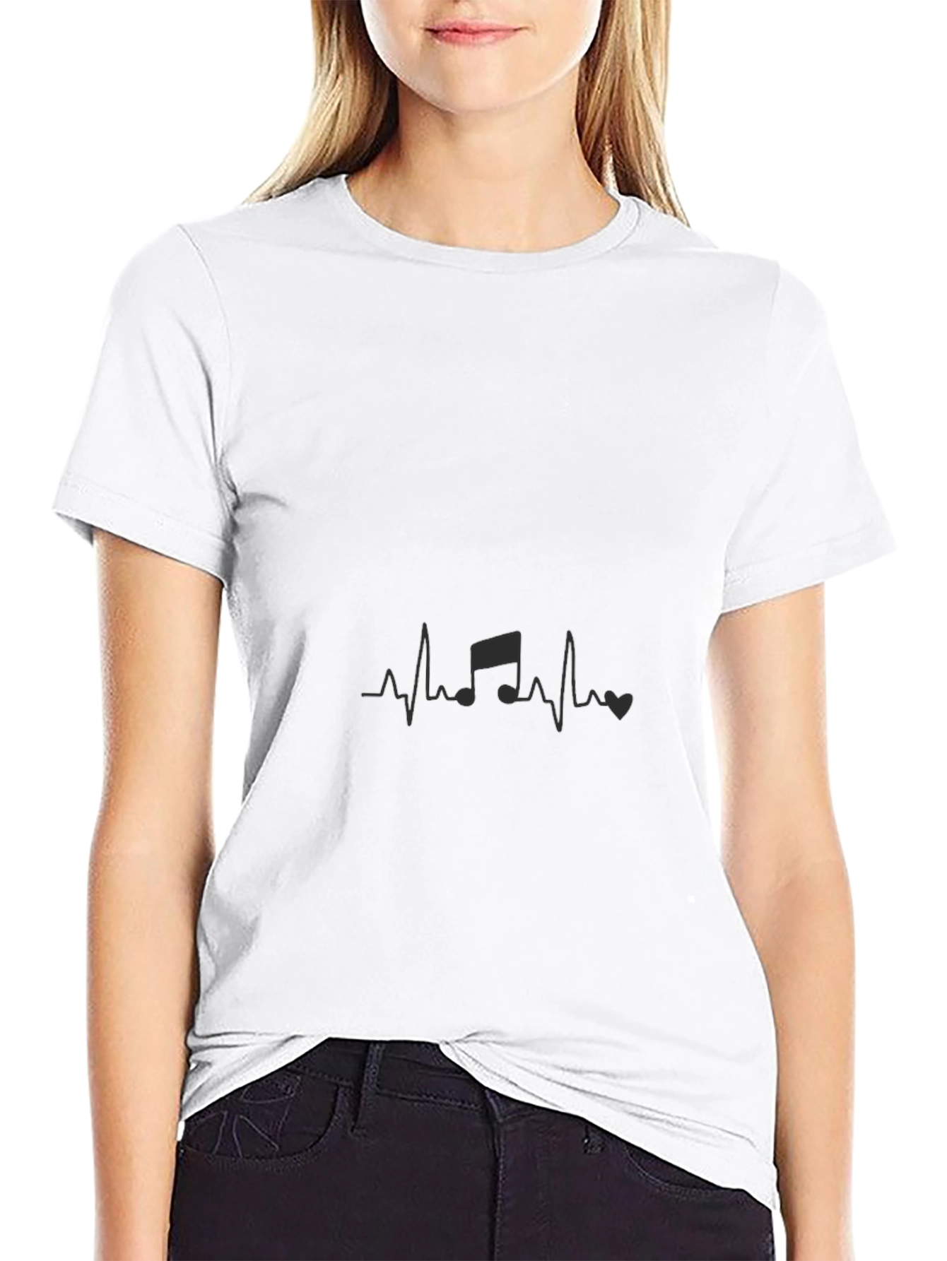 Music Heartbeat Black T-Shirt