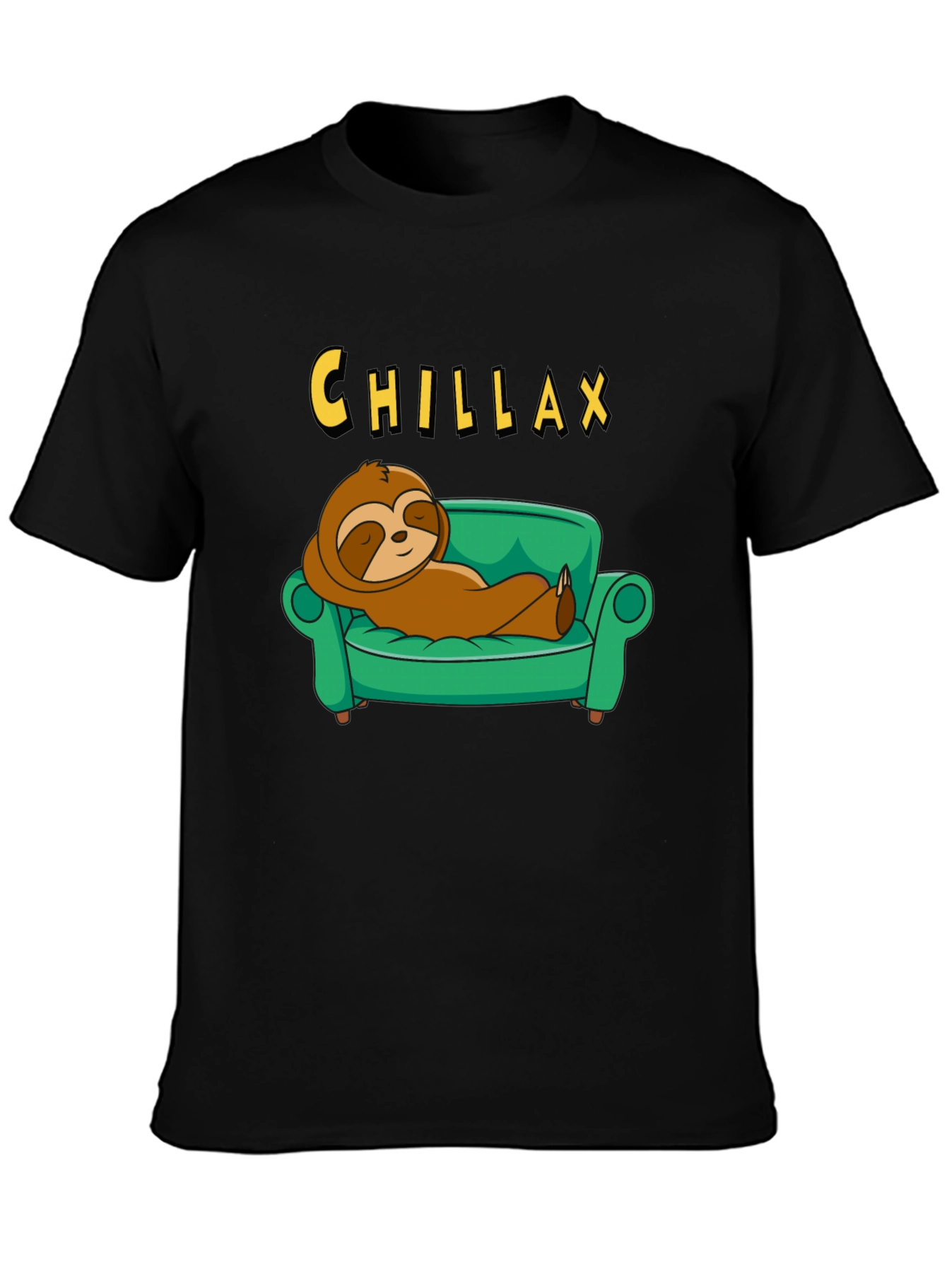 Chillax Sloth on Couch Graphic Tee - Relaxed Style