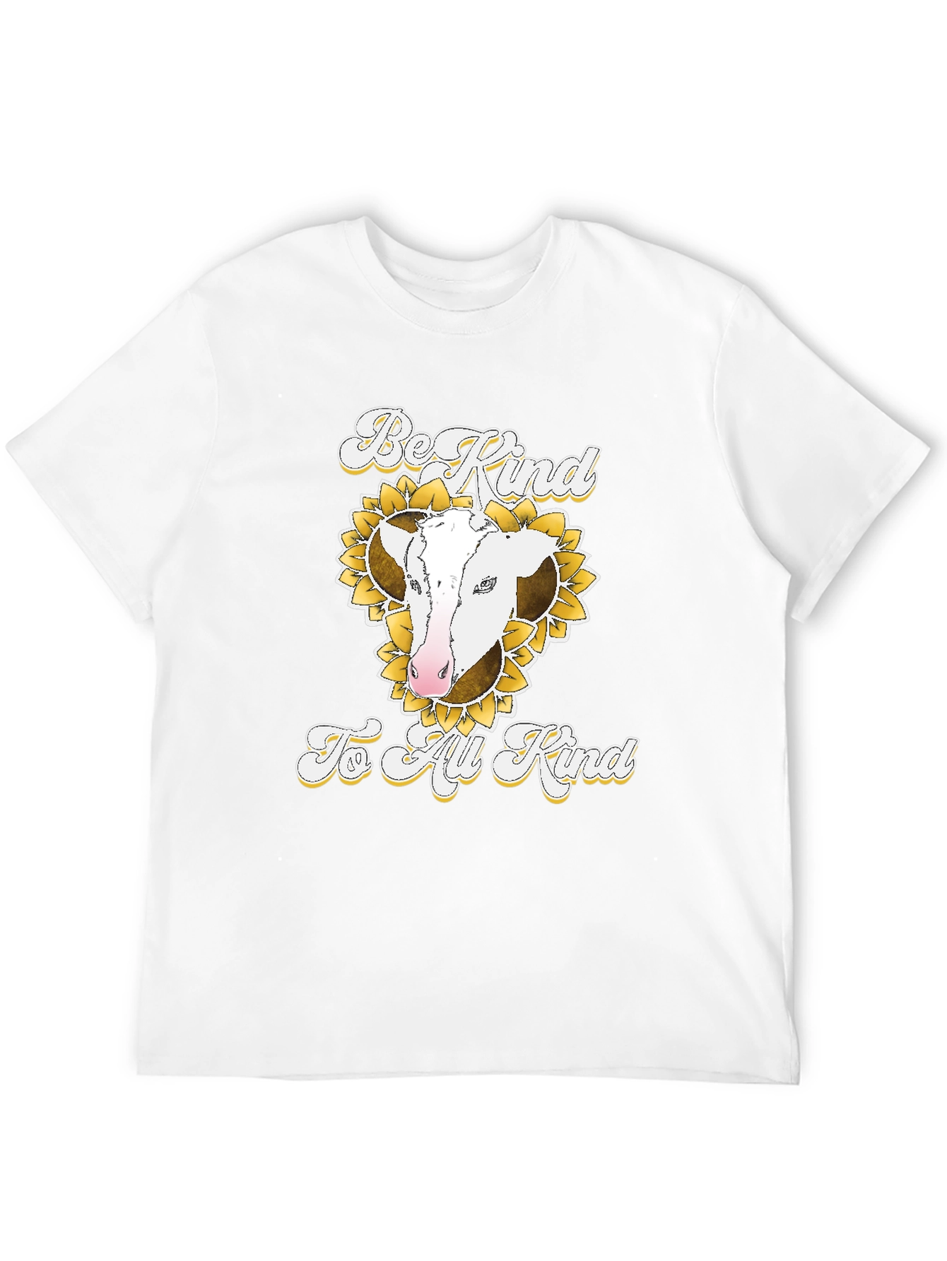 Be Kind to All Kind Cow Sunflower Graphic T-Shirt