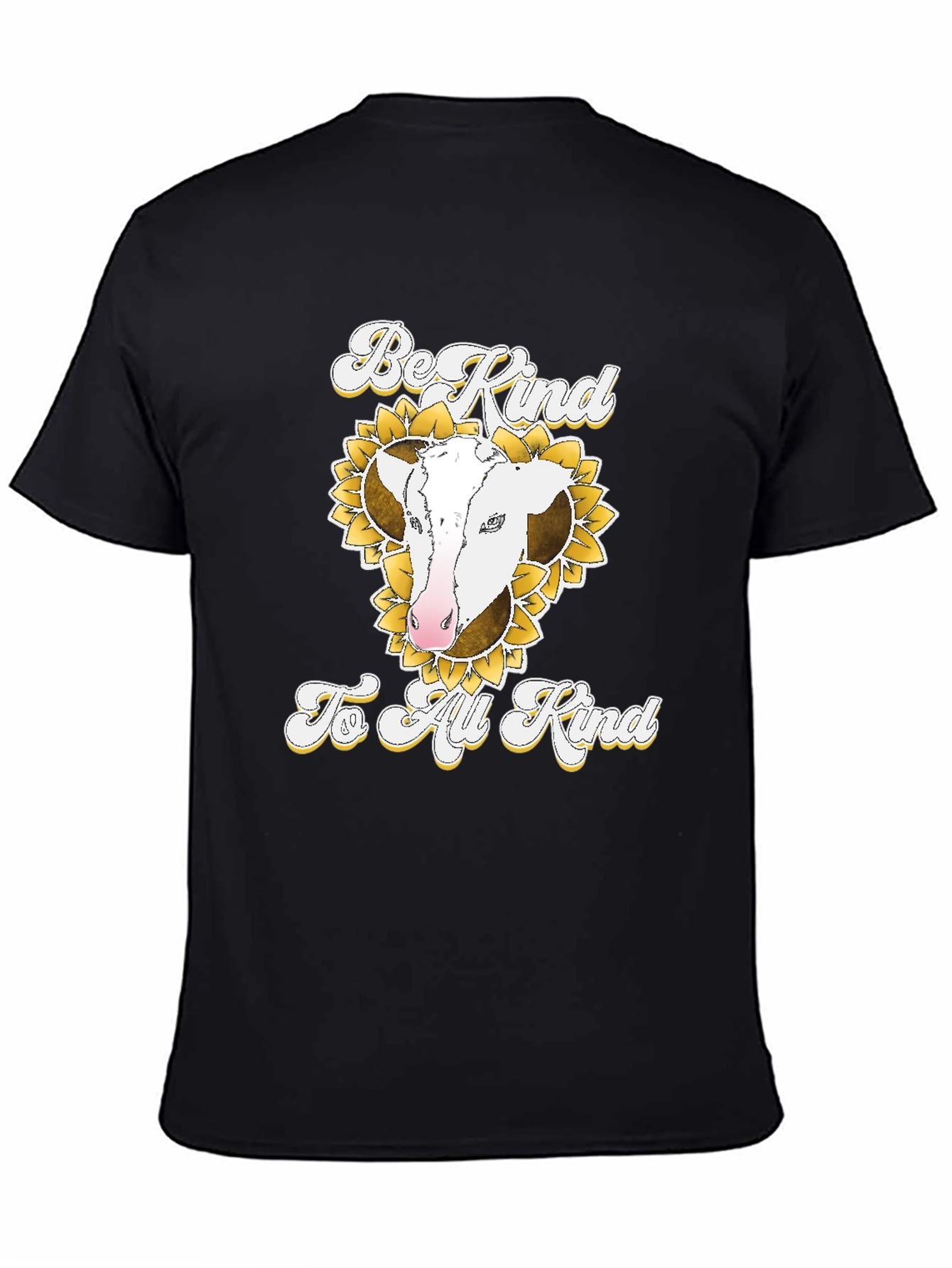 Be Kind to All Kind Cow Sunflower Graphic T-Shirt