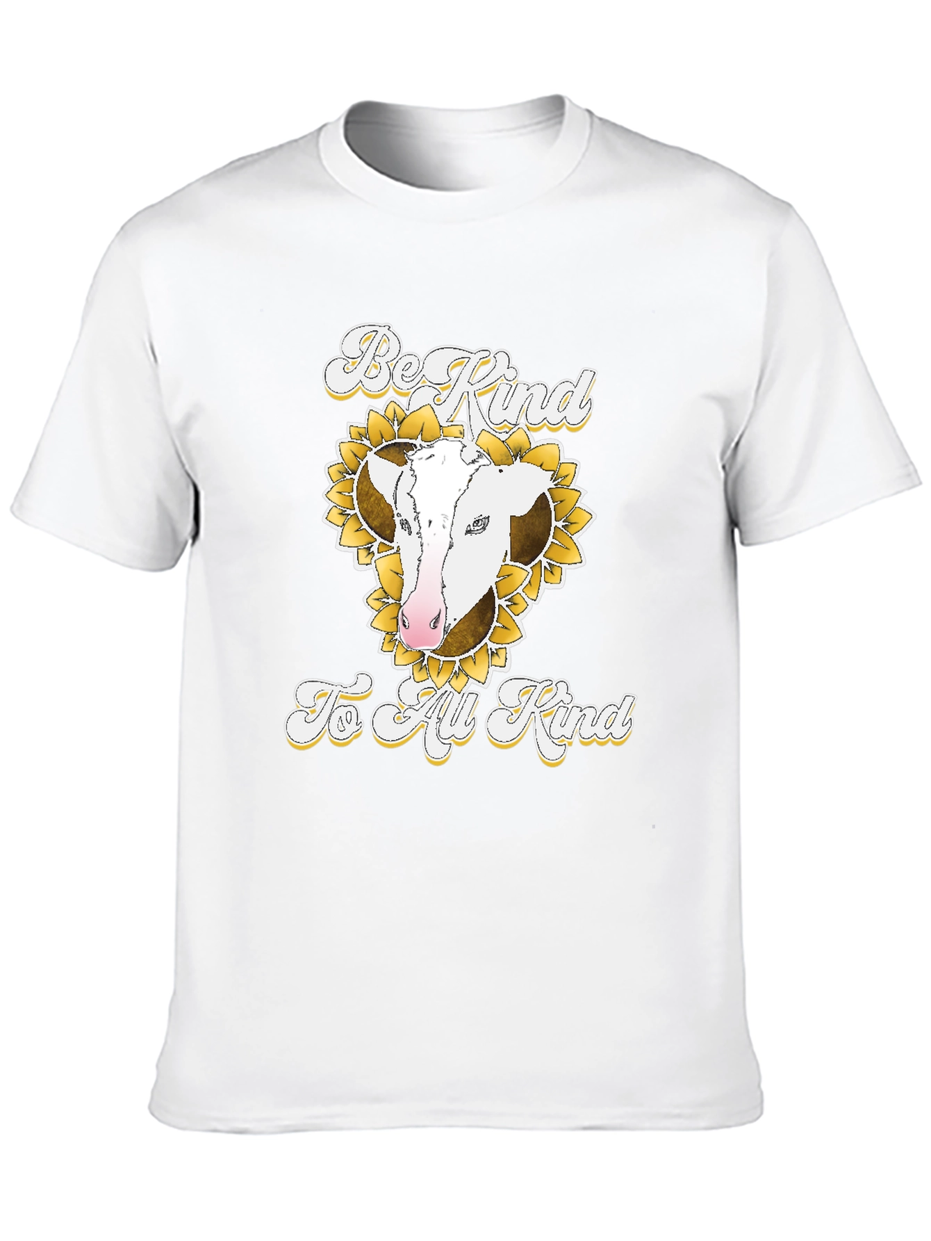 Be Kind to All Kind Cow Sunflower Graphic T-Shirt