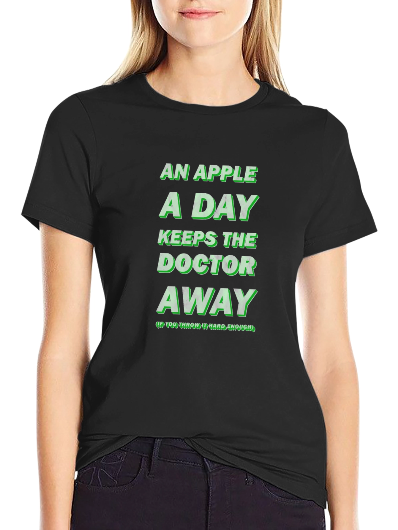 An Apple A Day Funny Novelty Graphic T-Shirt