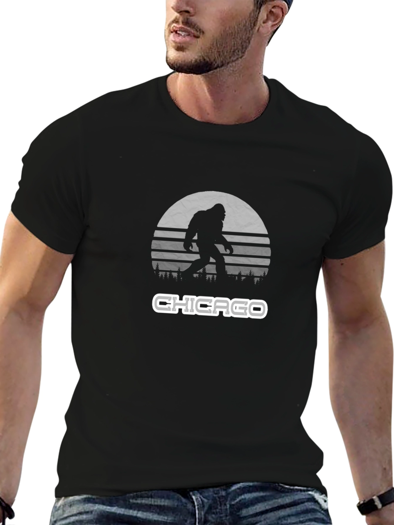 Chicago Bigfoot Retro Style T-Shirt