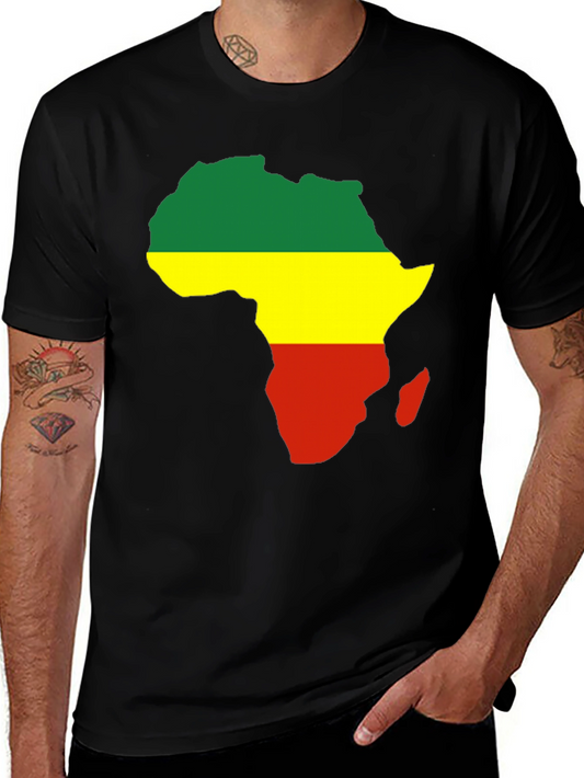 Africa Map T-Shirt - Pan African Colors
