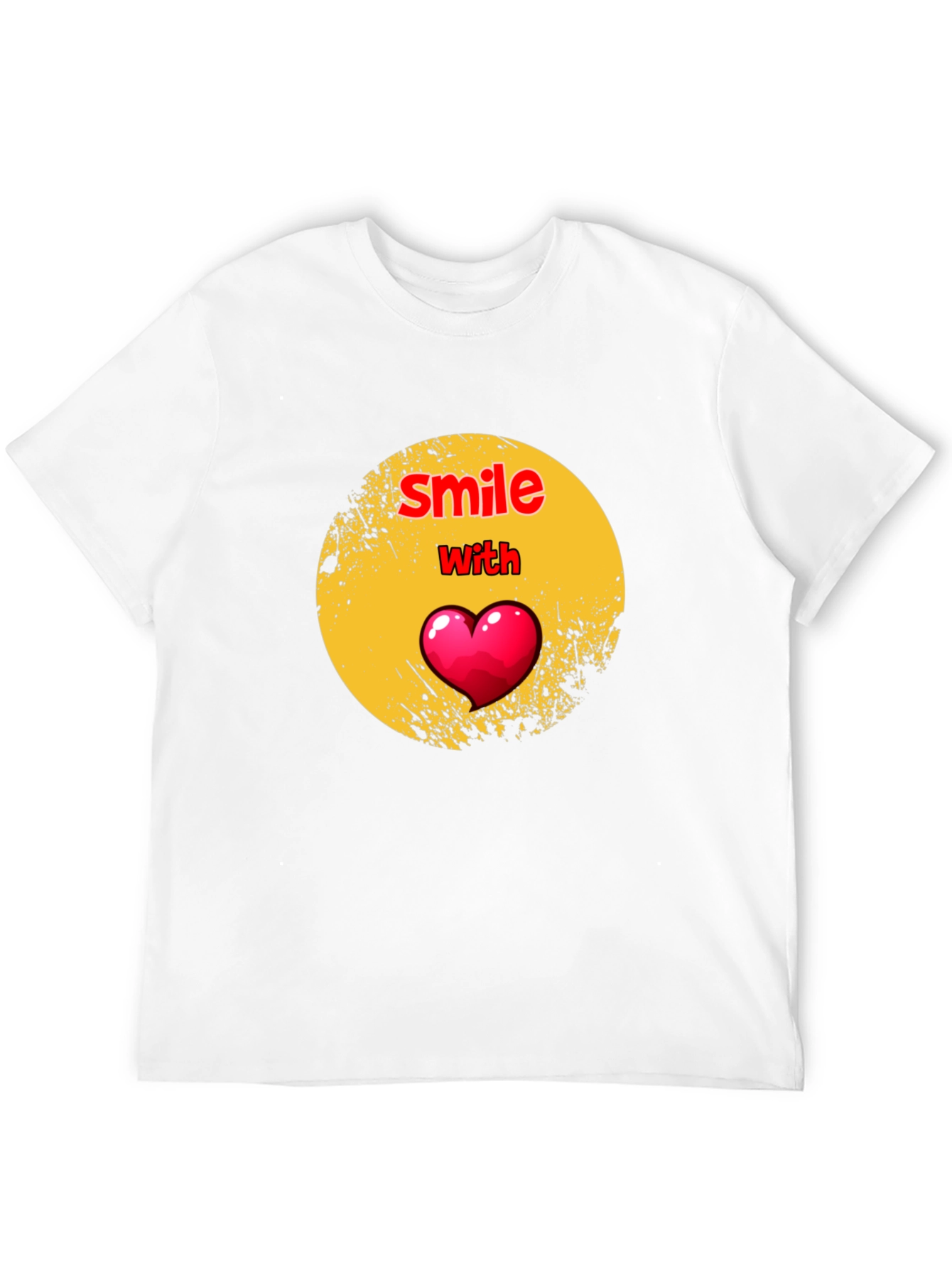 Smile With Heart Graphic Black T-Shirt