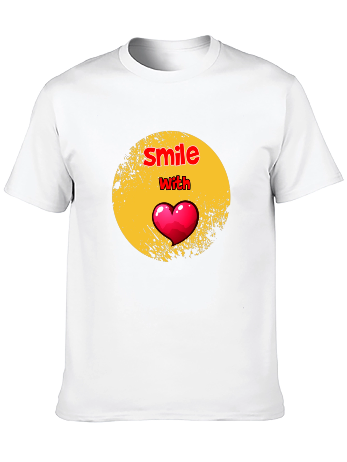 Smile With Heart Graphic Black T-Shirt