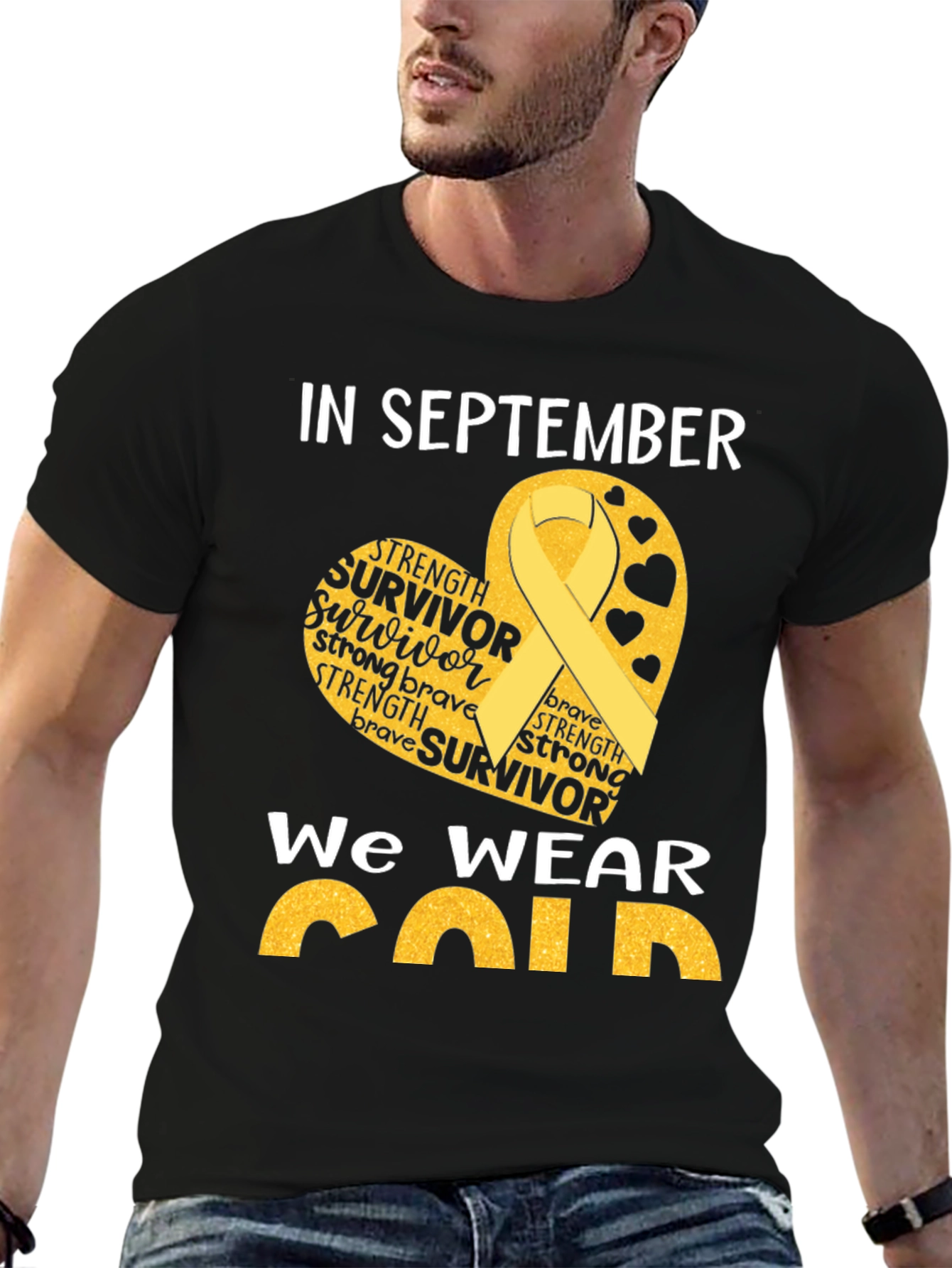 In September We Wear Gold Childhood Cancer Awareness T-Shirt