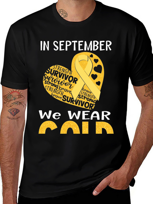 In September We Wear Gold Childhood Cancer Awareness T-Shirt