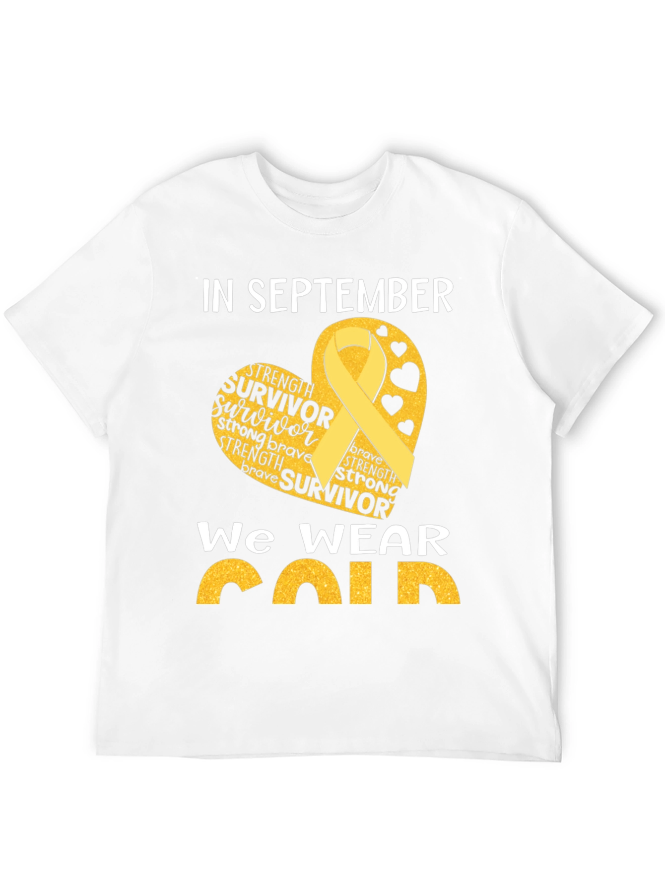 In September We Wear Gold Childhood Cancer Awareness T-Shirt
