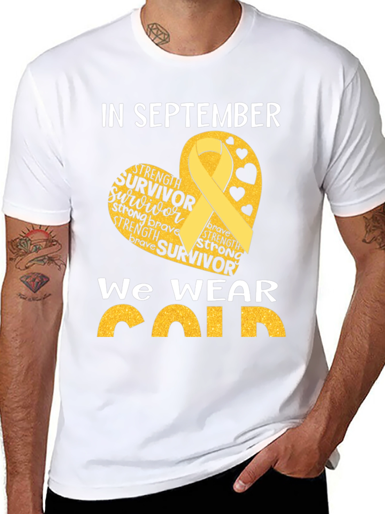 In September We Wear Gold Childhood Cancer Awareness T-Shirt