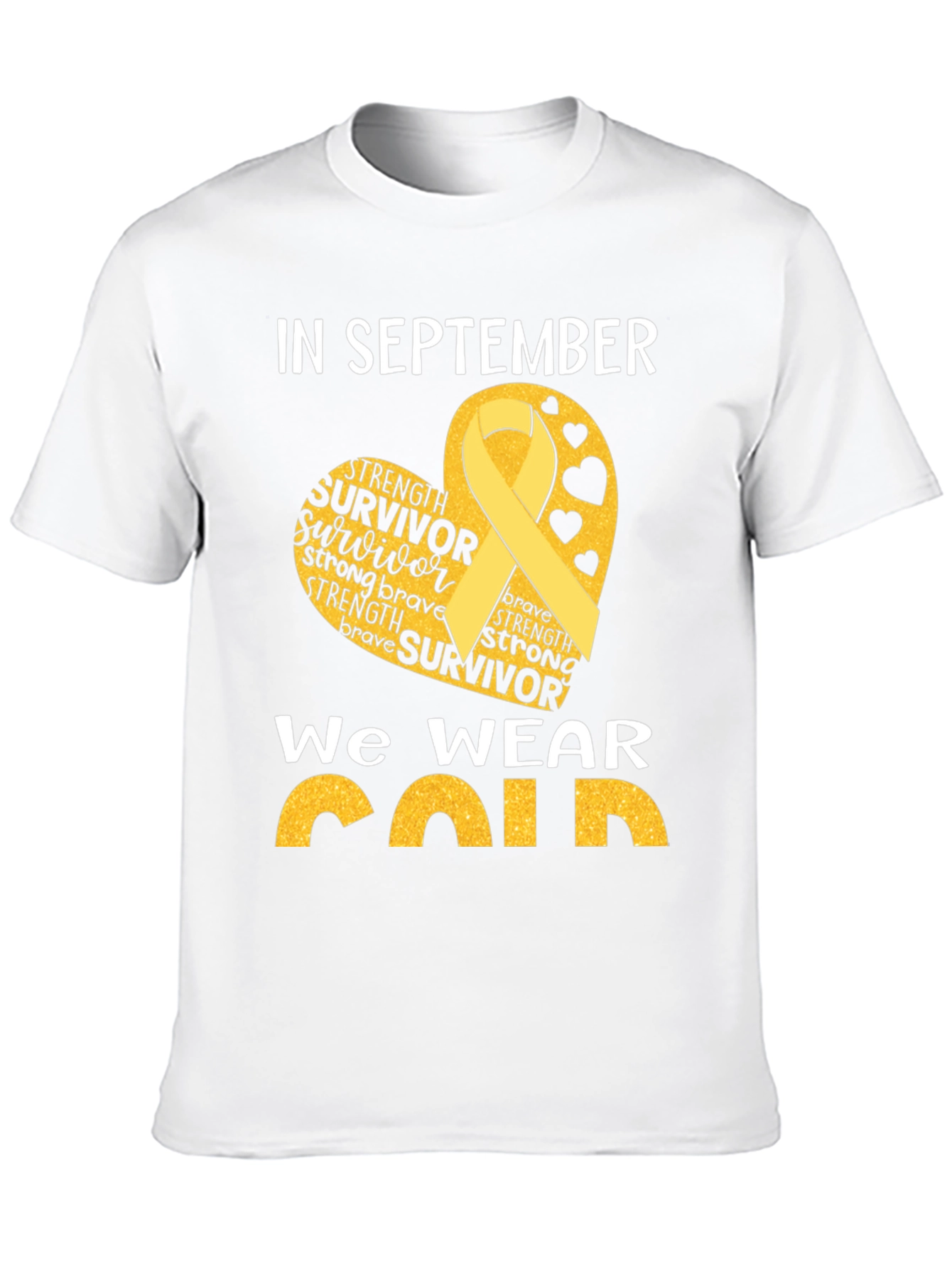 In September We Wear Gold Childhood Cancer Awareness T-Shirt