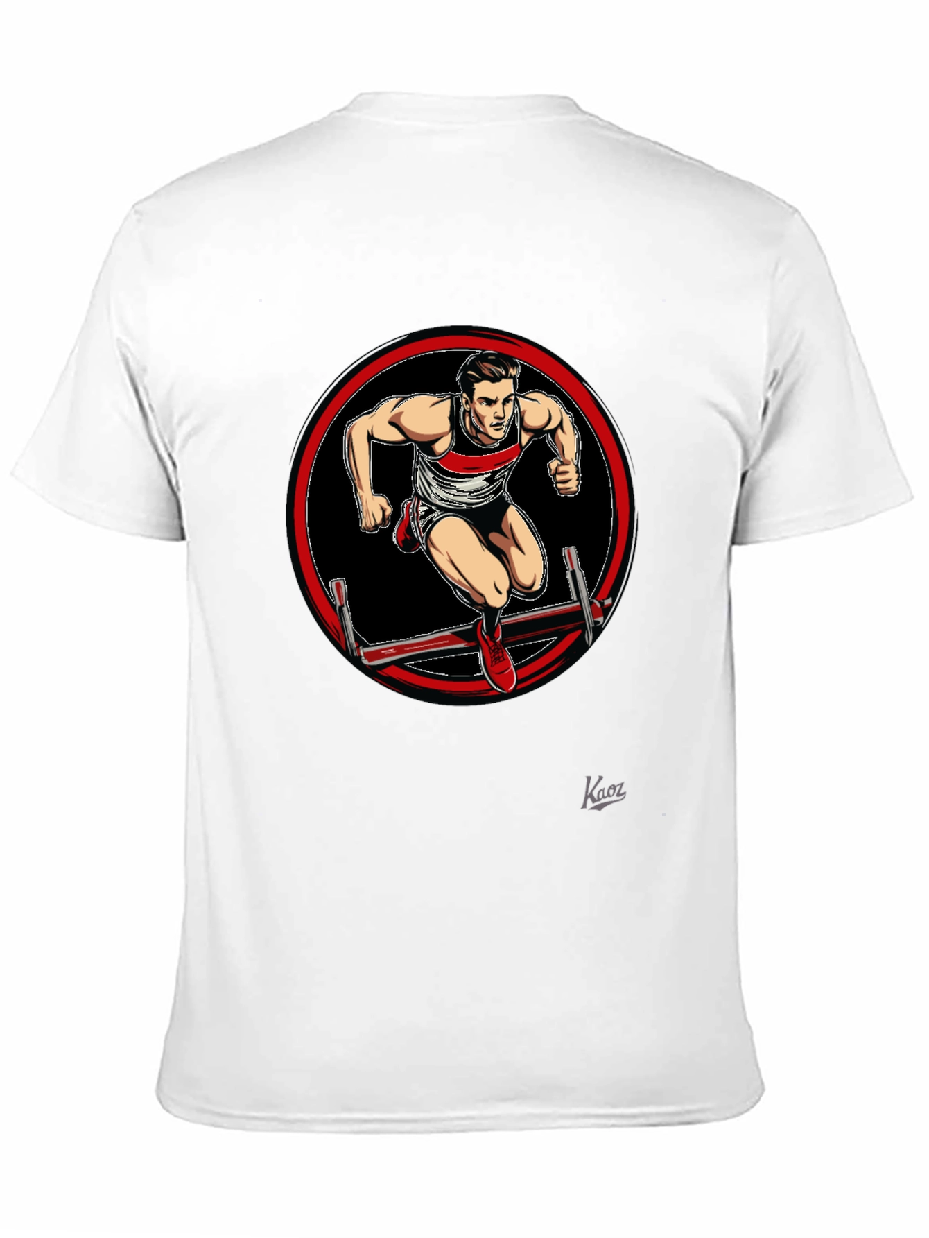Athlete Hurdler Graphic Black T-Shirt