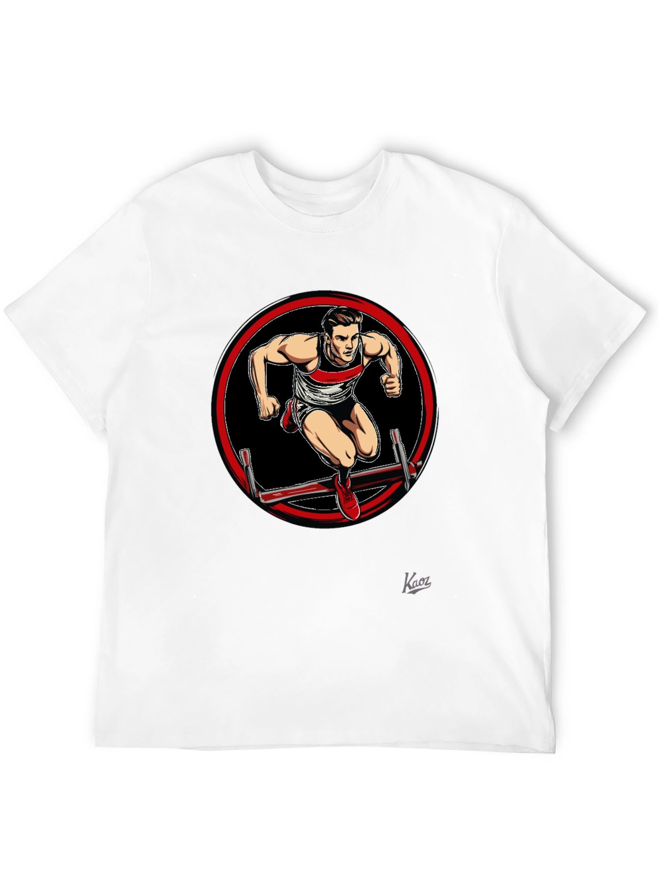 Athlete Hurdler Graphic Black T-Shirt