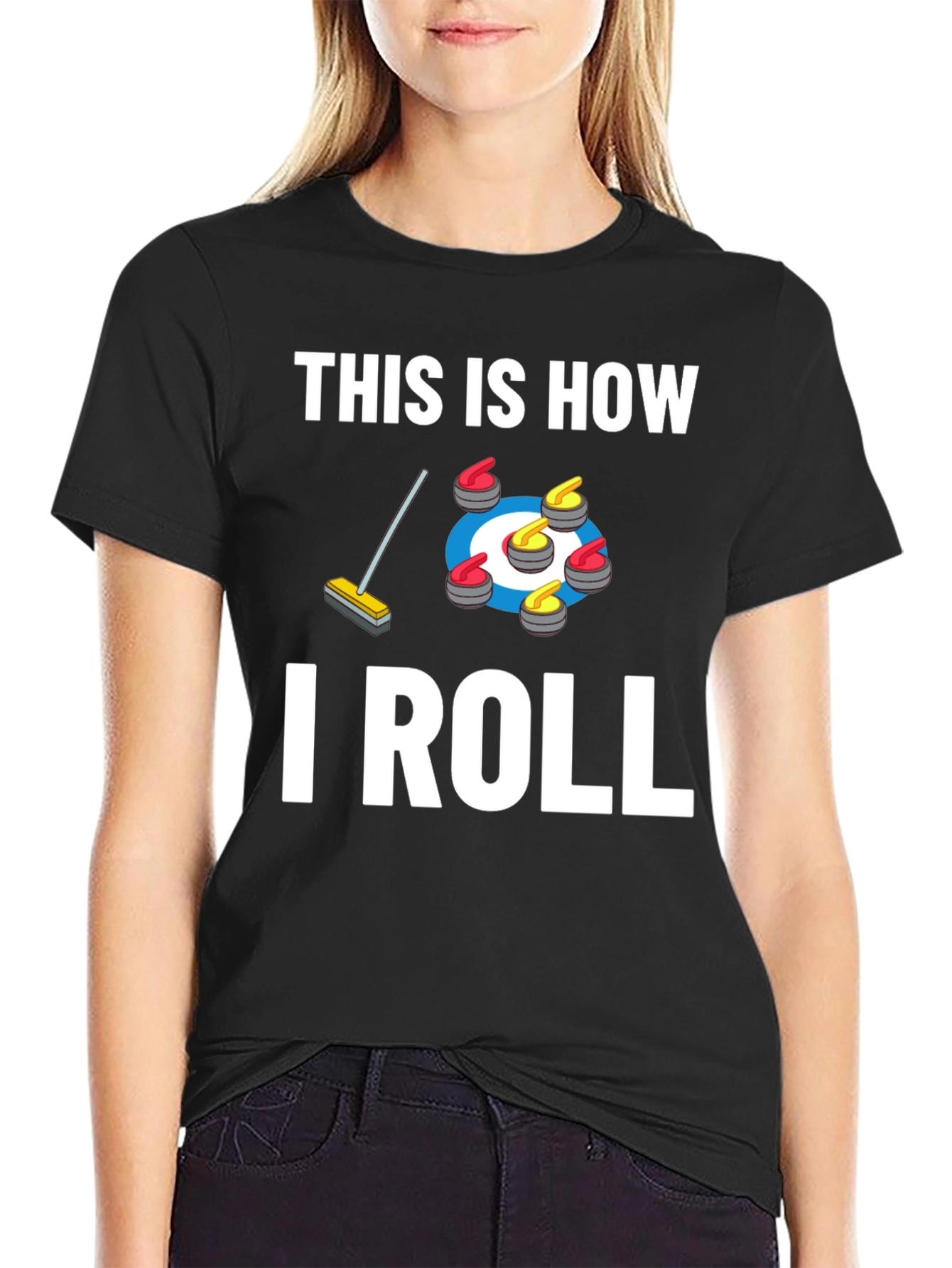 Curling This Is How I Roll Graphic T-Shirt