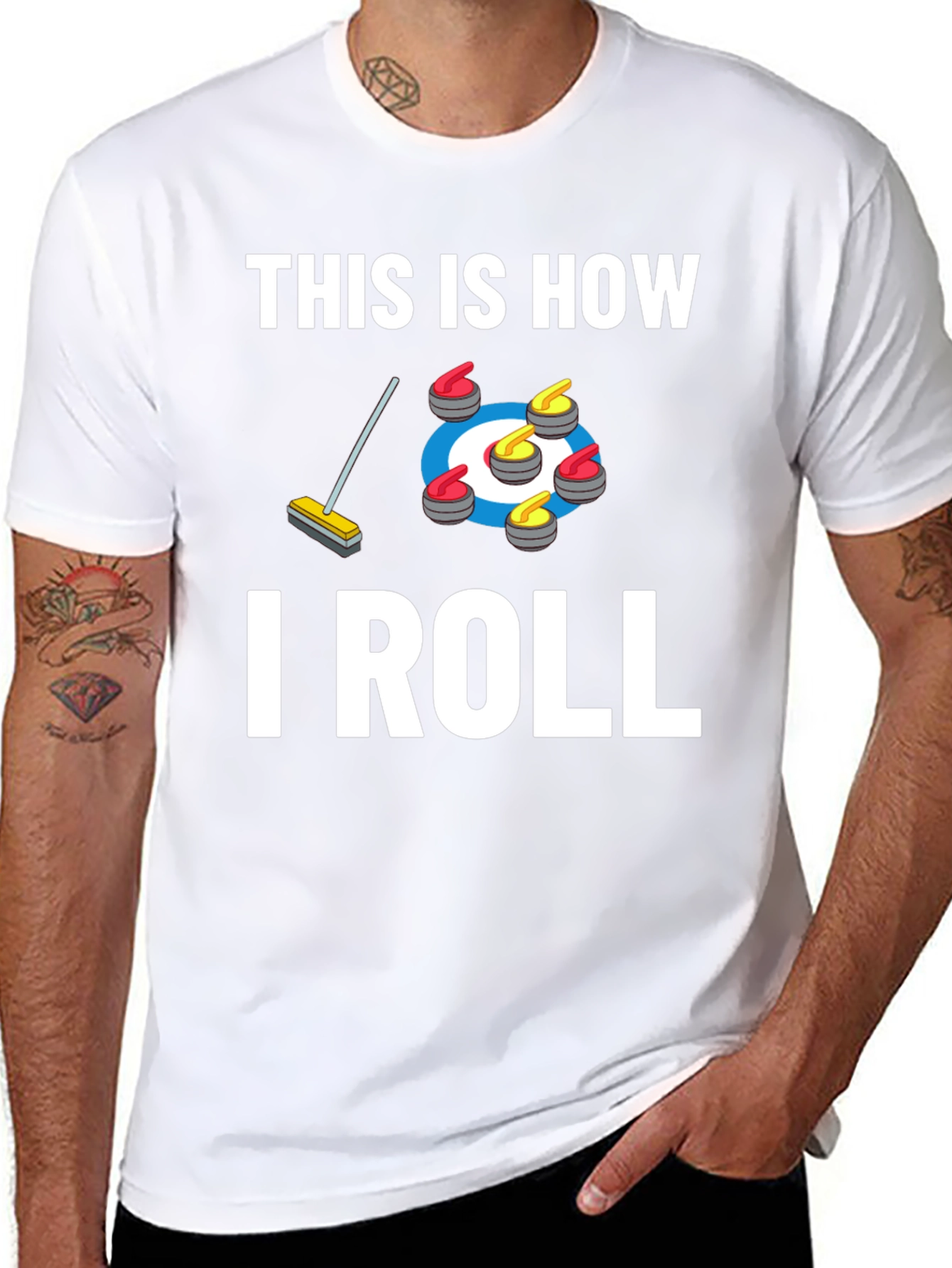 Curling This Is How I Roll Graphic T-Shirt