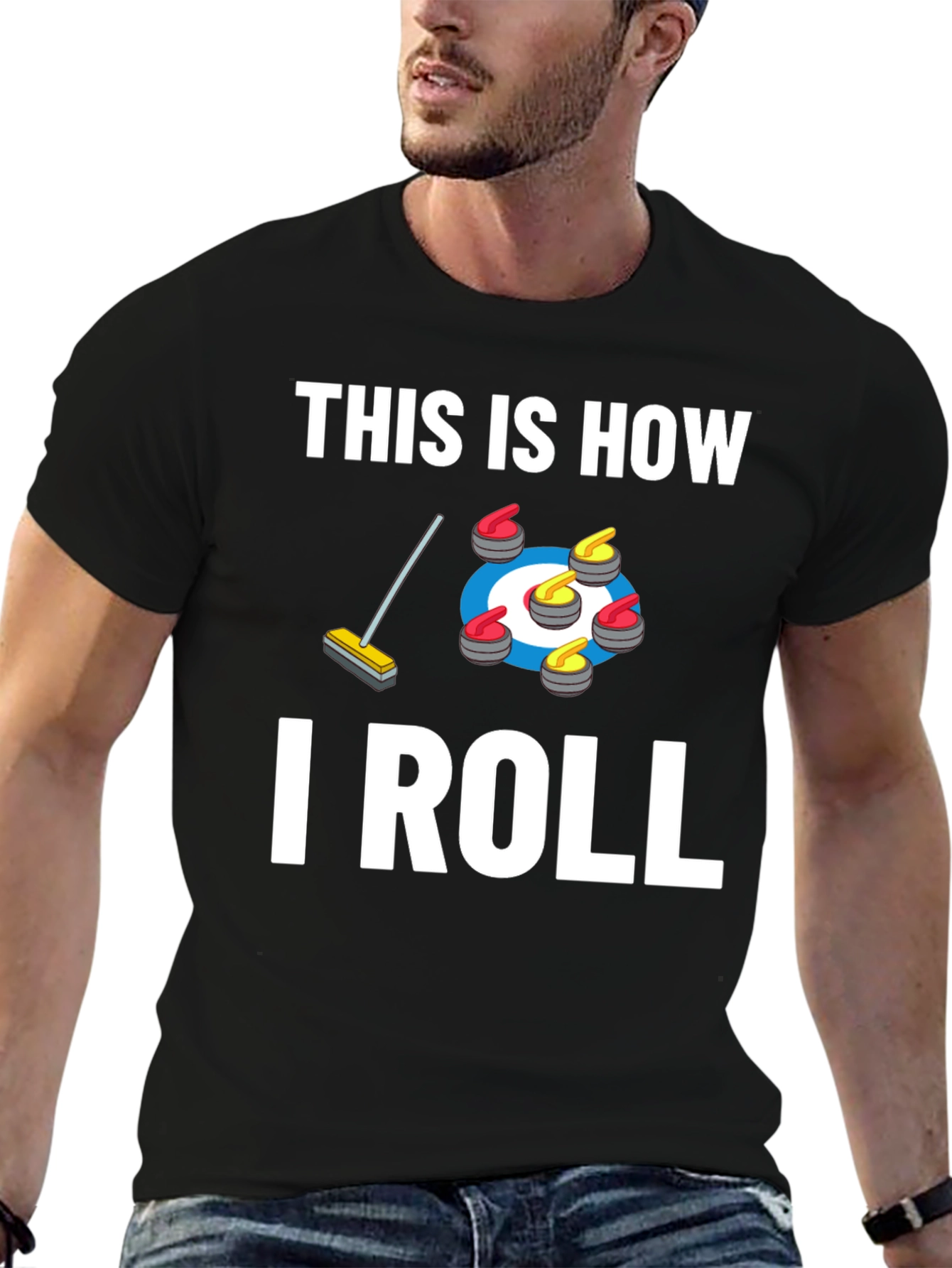 Curling This Is How I Roll Graphic T-Shirt