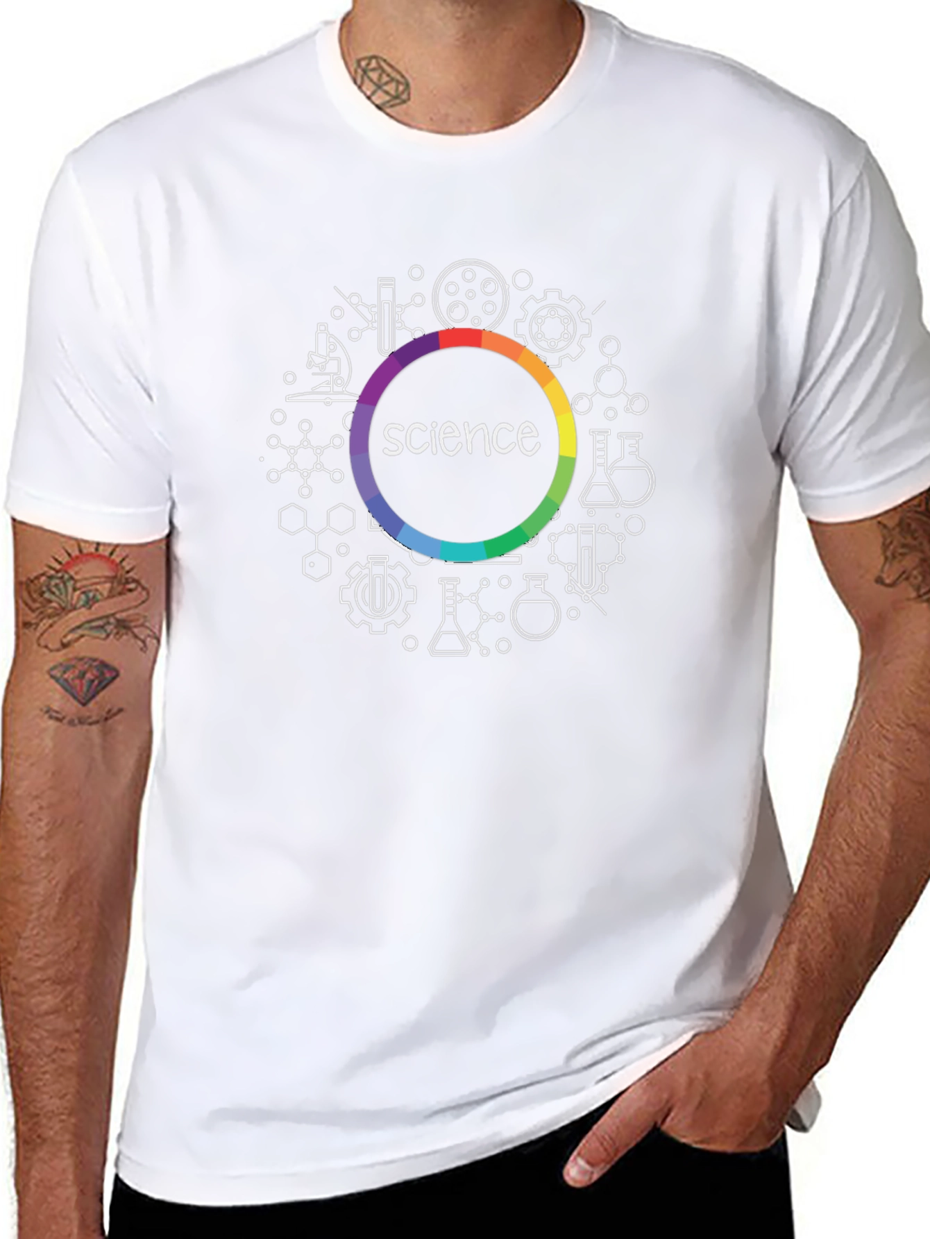 Science T-Shirt - Rainbow Circle Design
