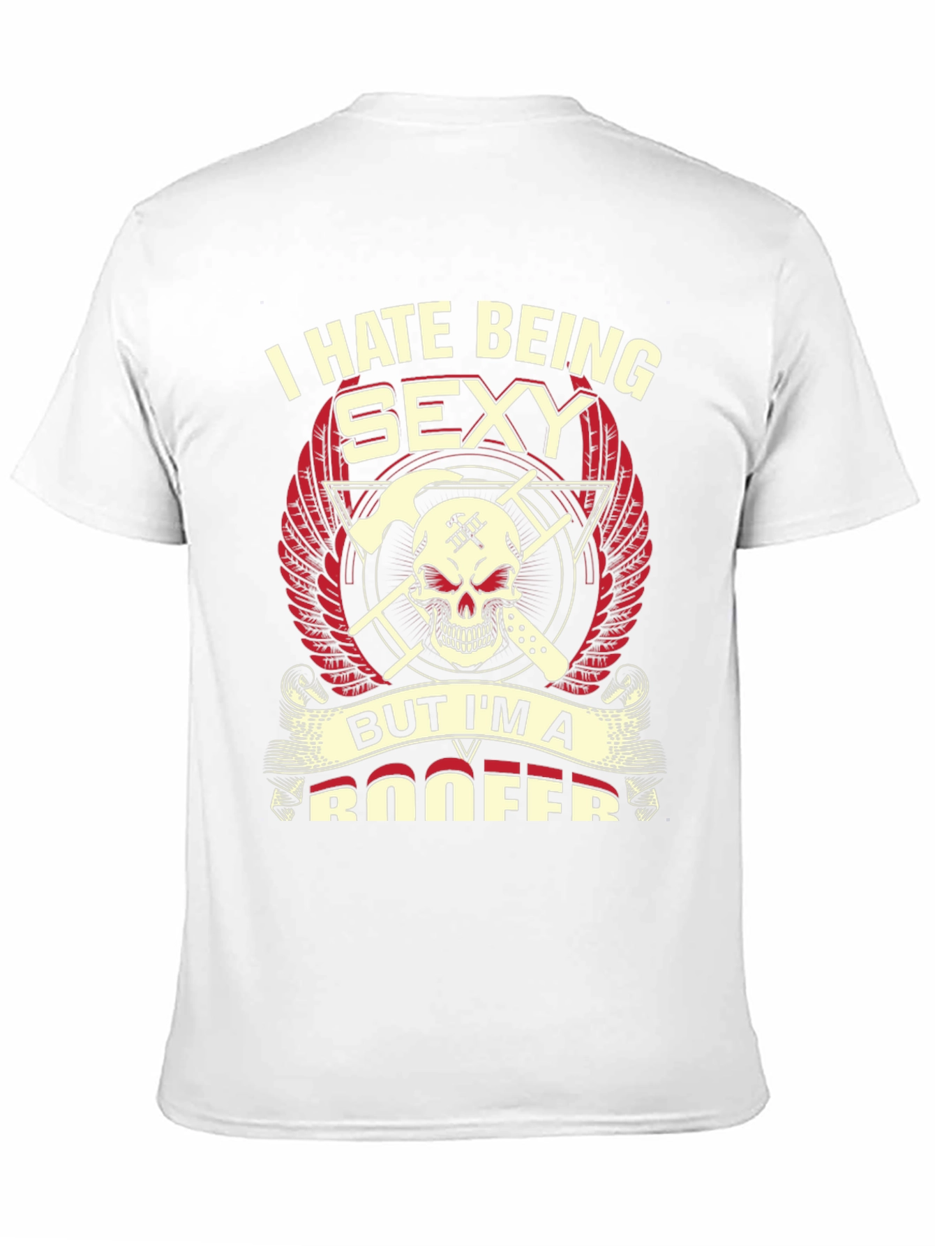I Hate Being Sexy Roofer Skull Graphic T-Shirt