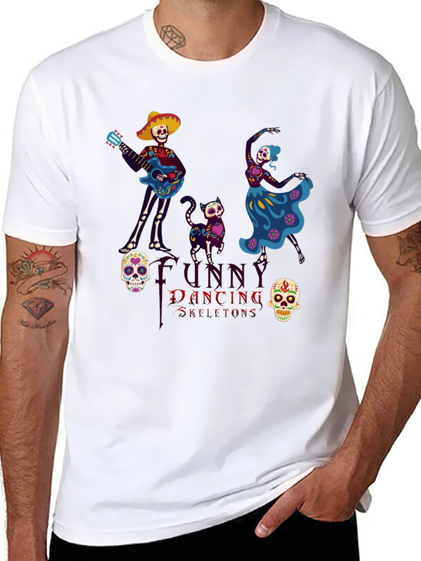 Dancing Skeleton T-Shirt - Day of the Dead