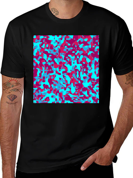 Abstract Camo Print T-Shirt - Stylish Graphic Tee