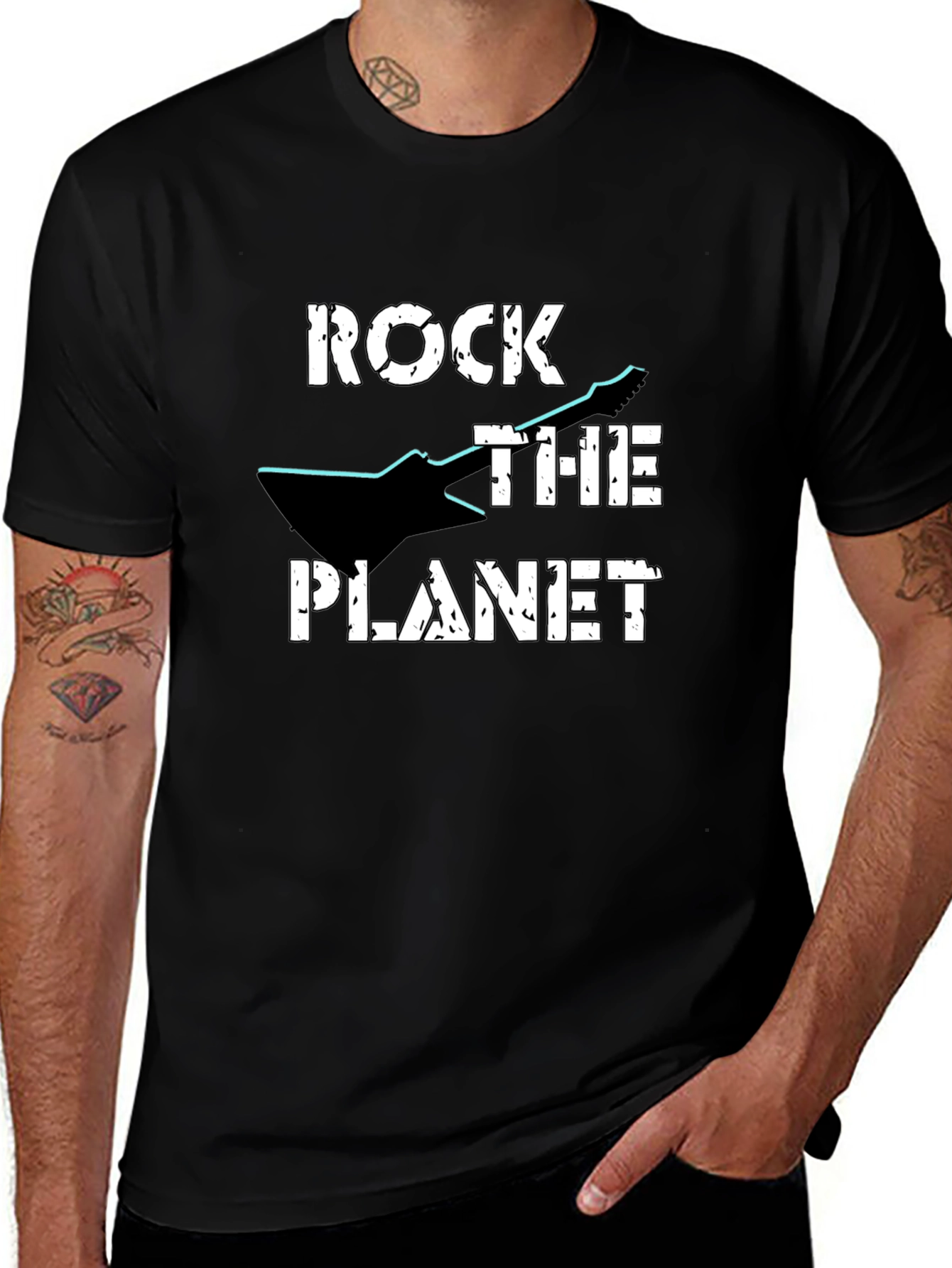 Rock the Planet Graphic Tee - Black