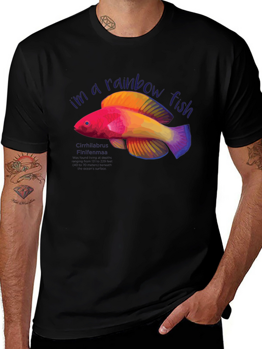 Rainbow Fish Graphic Tee - Unique Design