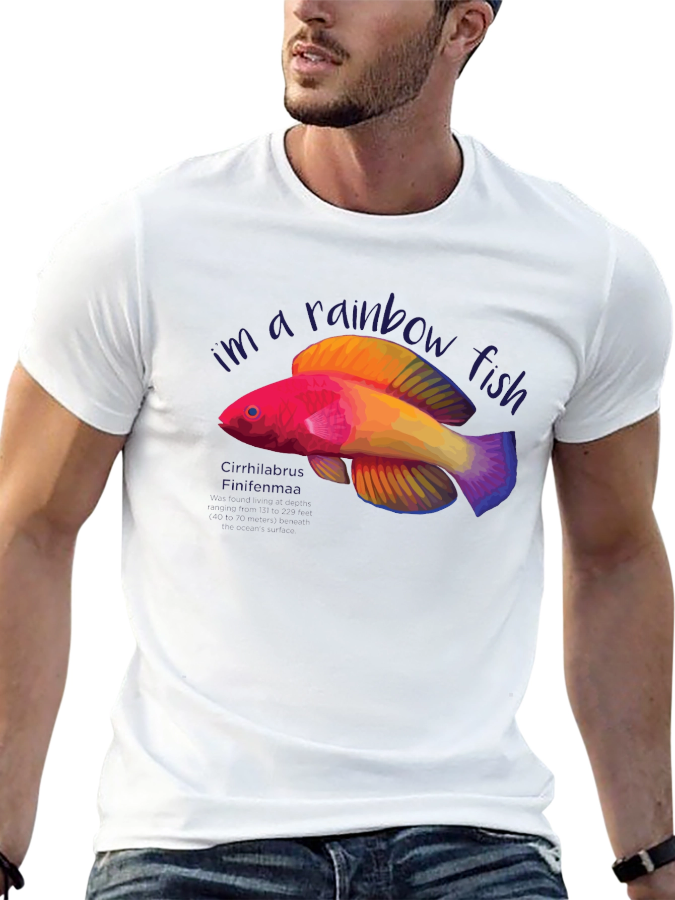 Rainbow Fish Graphic Tee - Unique Design