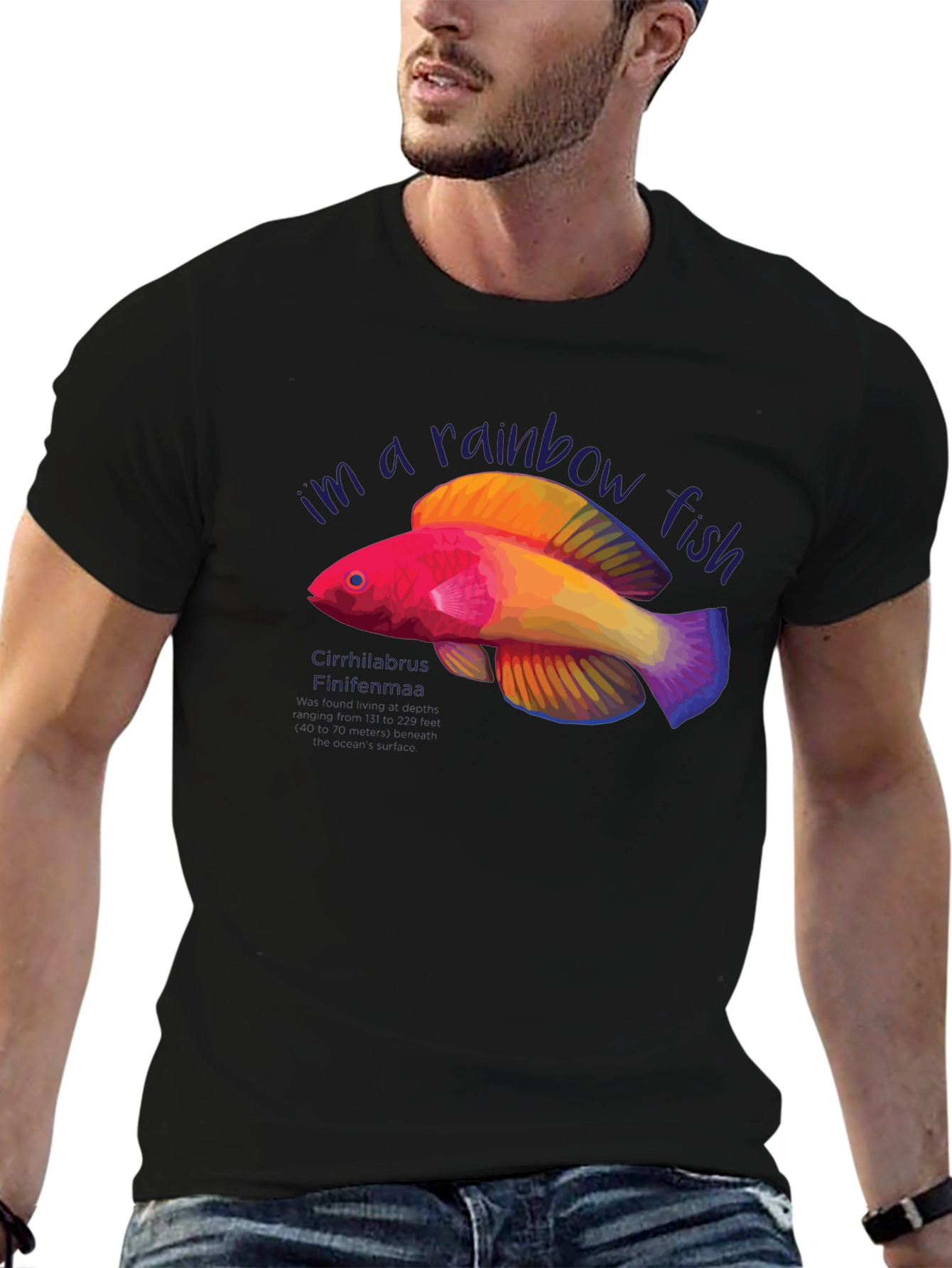 Rainbow Fish Graphic Tee - Unique Design