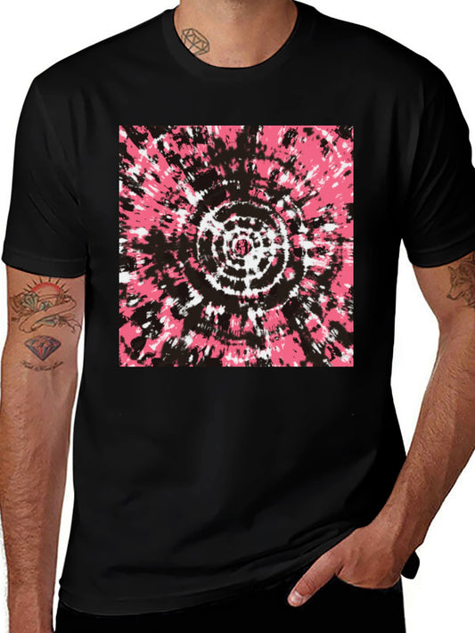 Retro Tie-Dye Graphic Tee - Black
