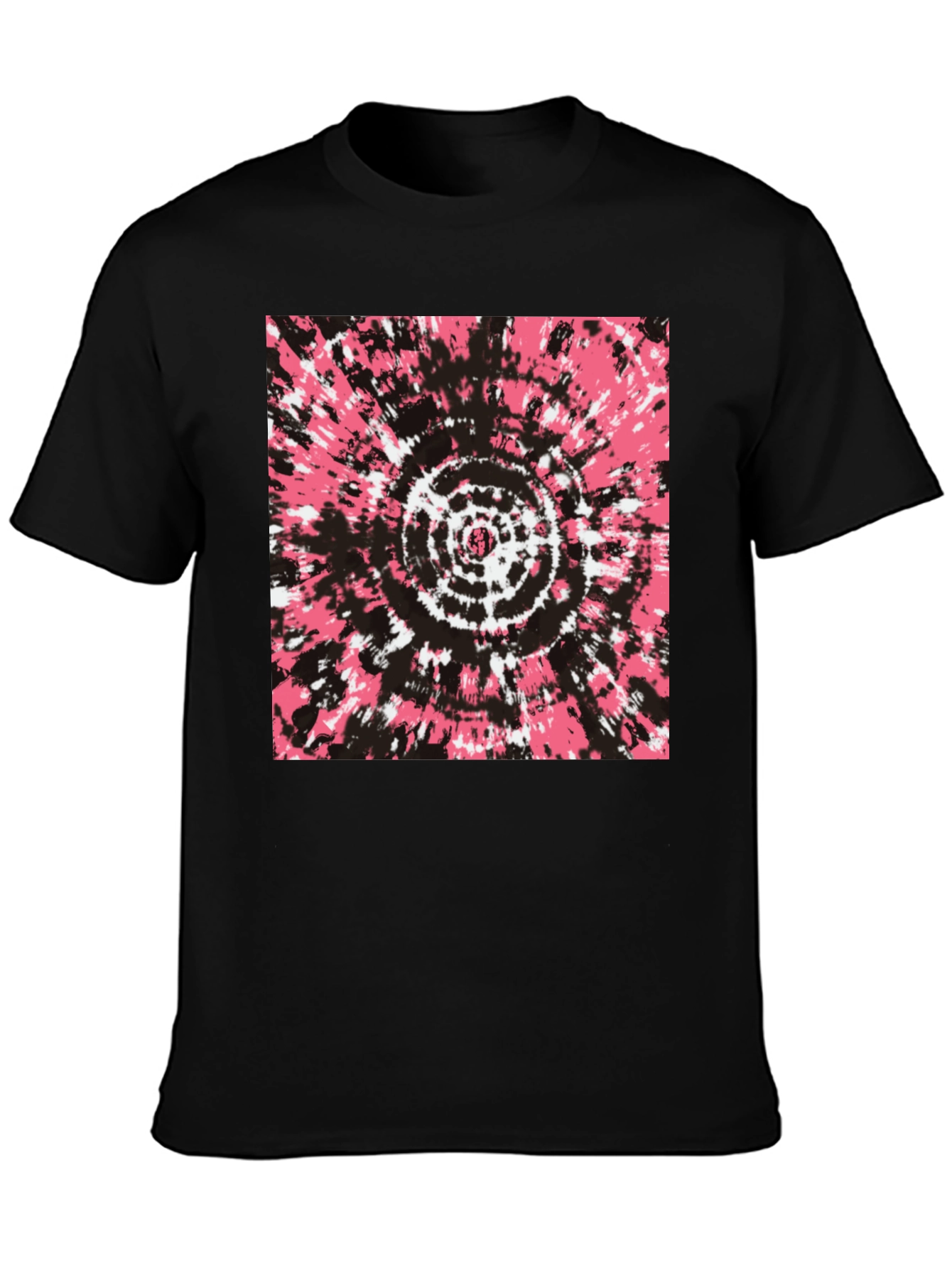 Retro Tie-Dye Graphic Tee - Black
