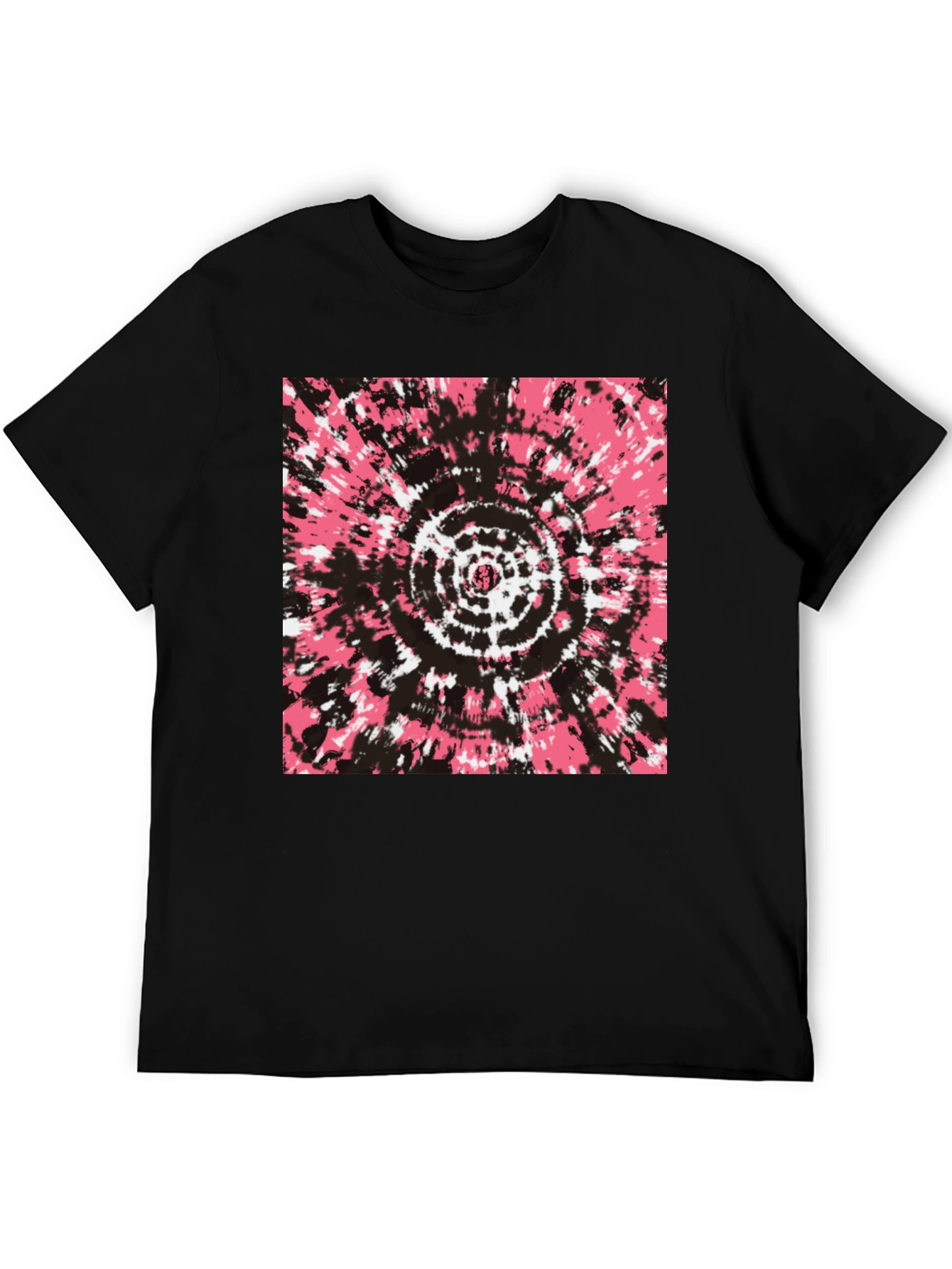 Retro Tie-Dye Graphic Tee - Black