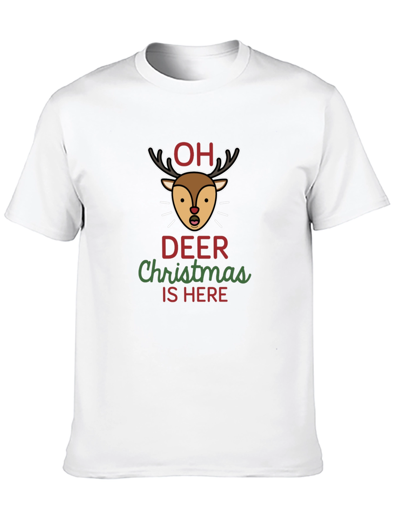 Funny Oh Deer Christmas is Here Graphic T-Shirt