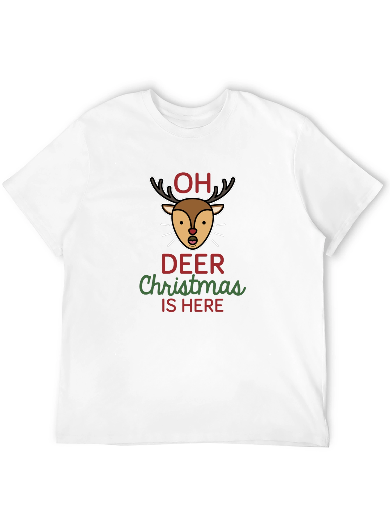 Funny Oh Deer Christmas is Here Graphic T-Shirt