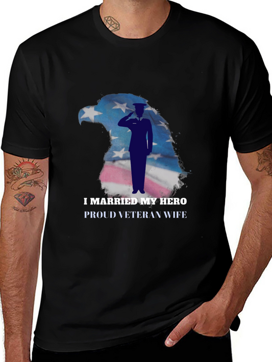 I Married My Hero Veteran Wife Graphic T-Shirt