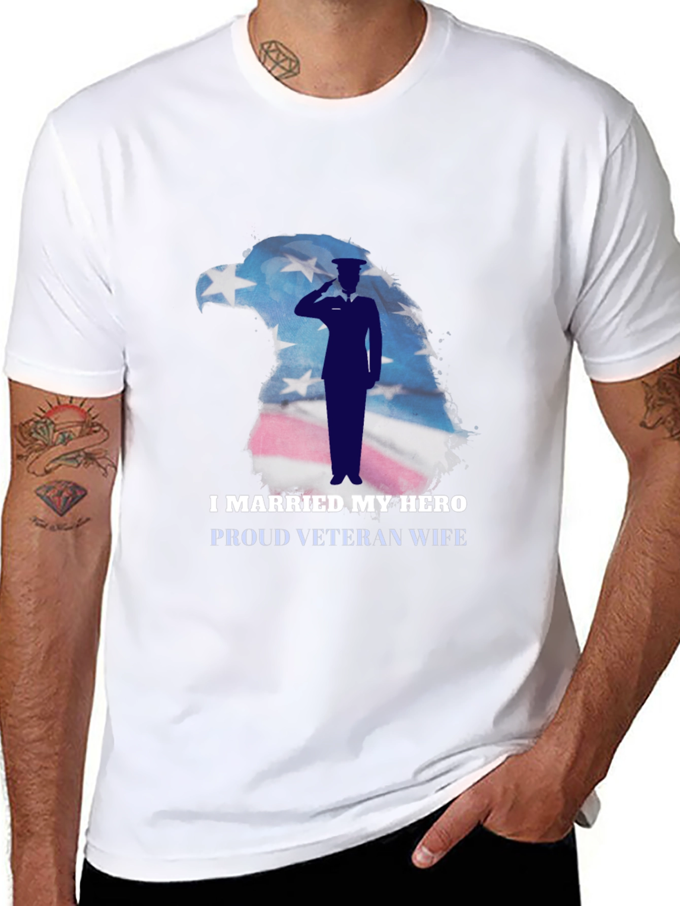 I Married My Hero Veteran Wife Graphic T-Shirt