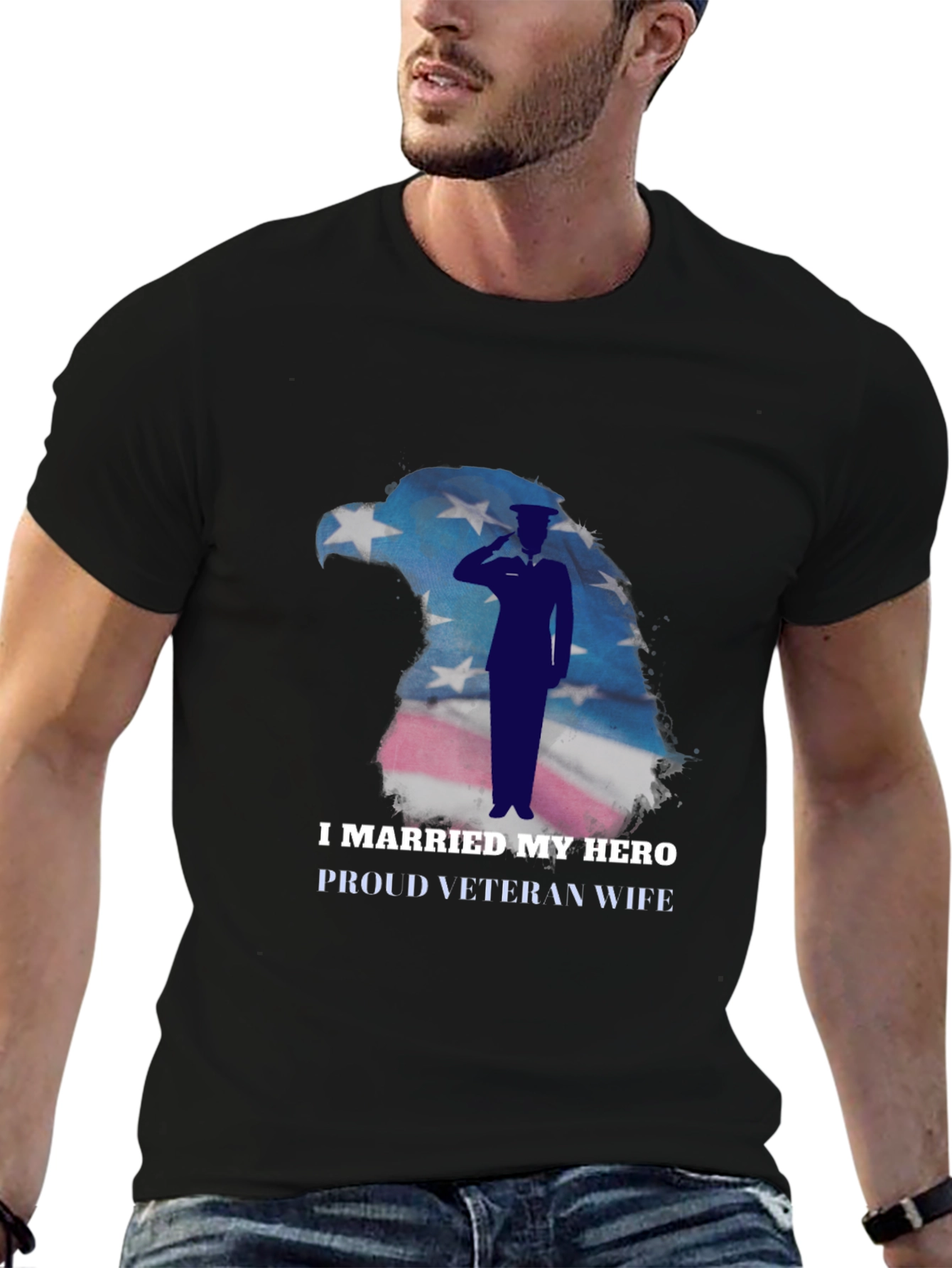 I Married My Hero Veteran Wife Graphic T-Shirt
