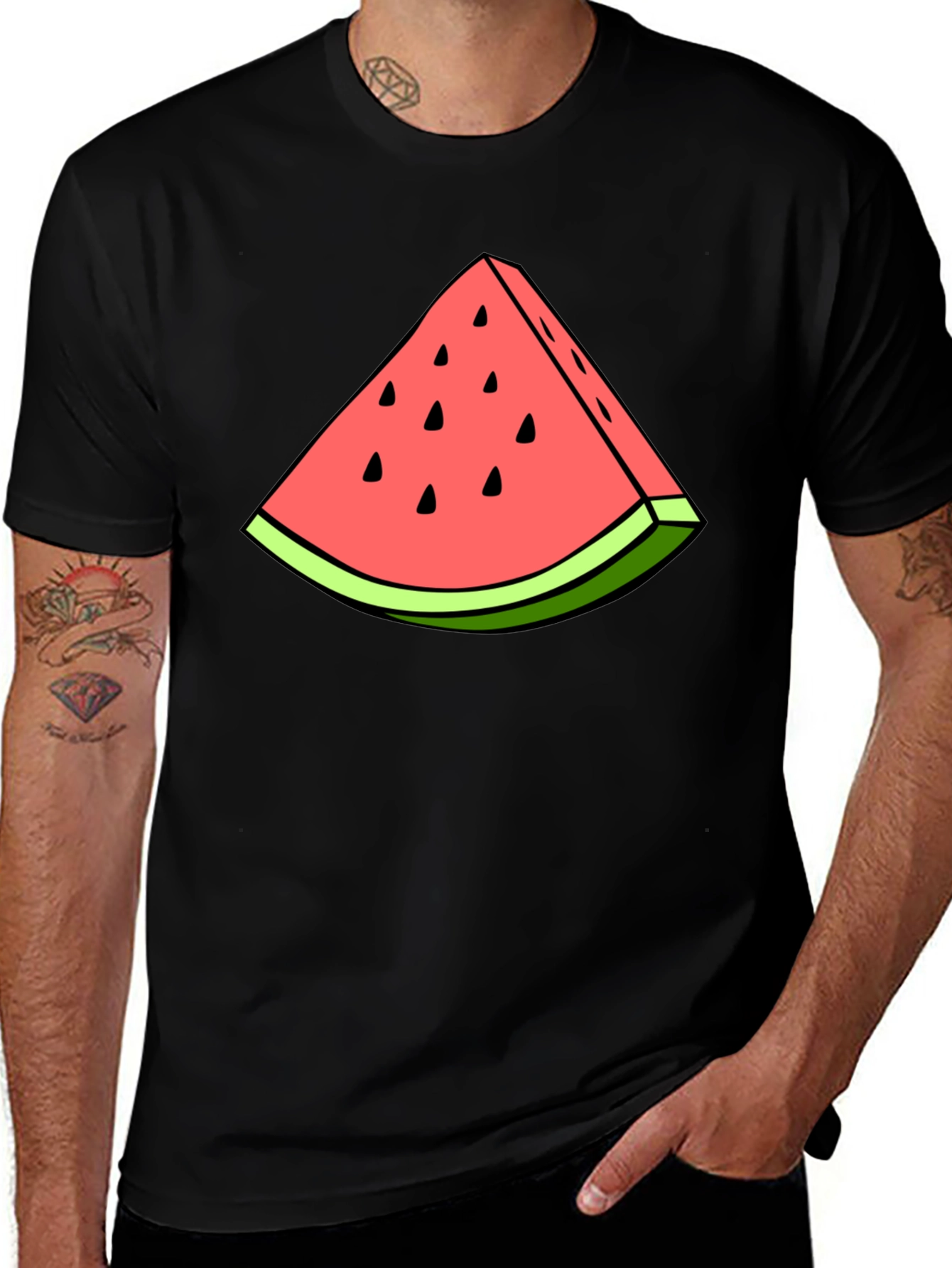 Watermelon Slice Graphic Tee - Casual Cotton T-Shirt