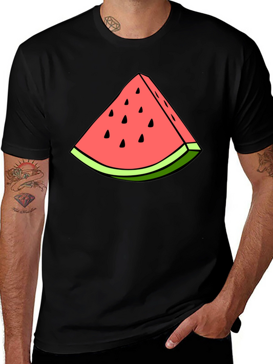 Watermelon Slice Graphic Tee - Casual Cotton T-Shirt