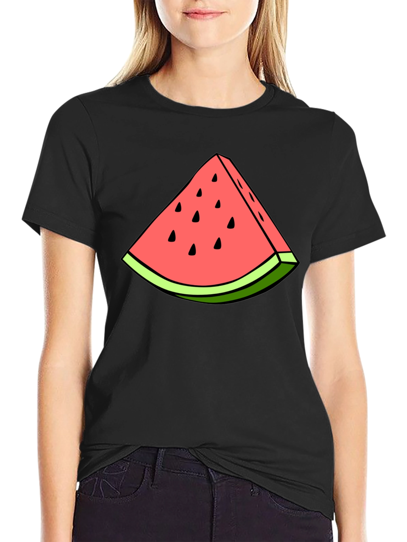 Watermelon Slice Graphic Tee - Casual Cotton T-Shirt