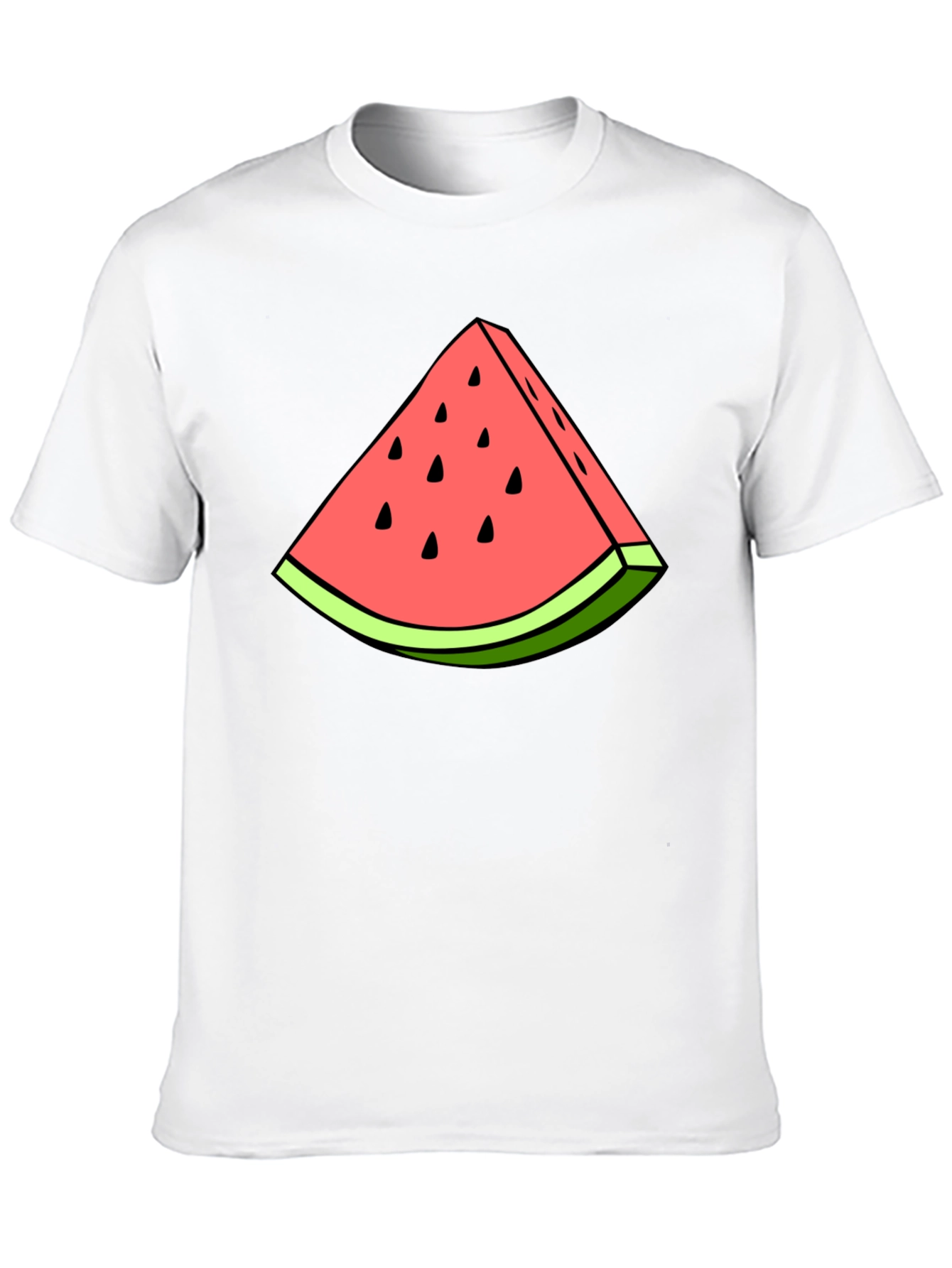 Watermelon Slice Graphic Tee - Casual Cotton T-Shirt