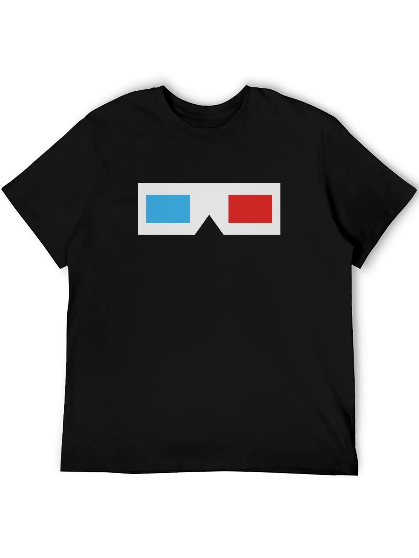 Retro 3D Glasses Graphic Tee - Black
