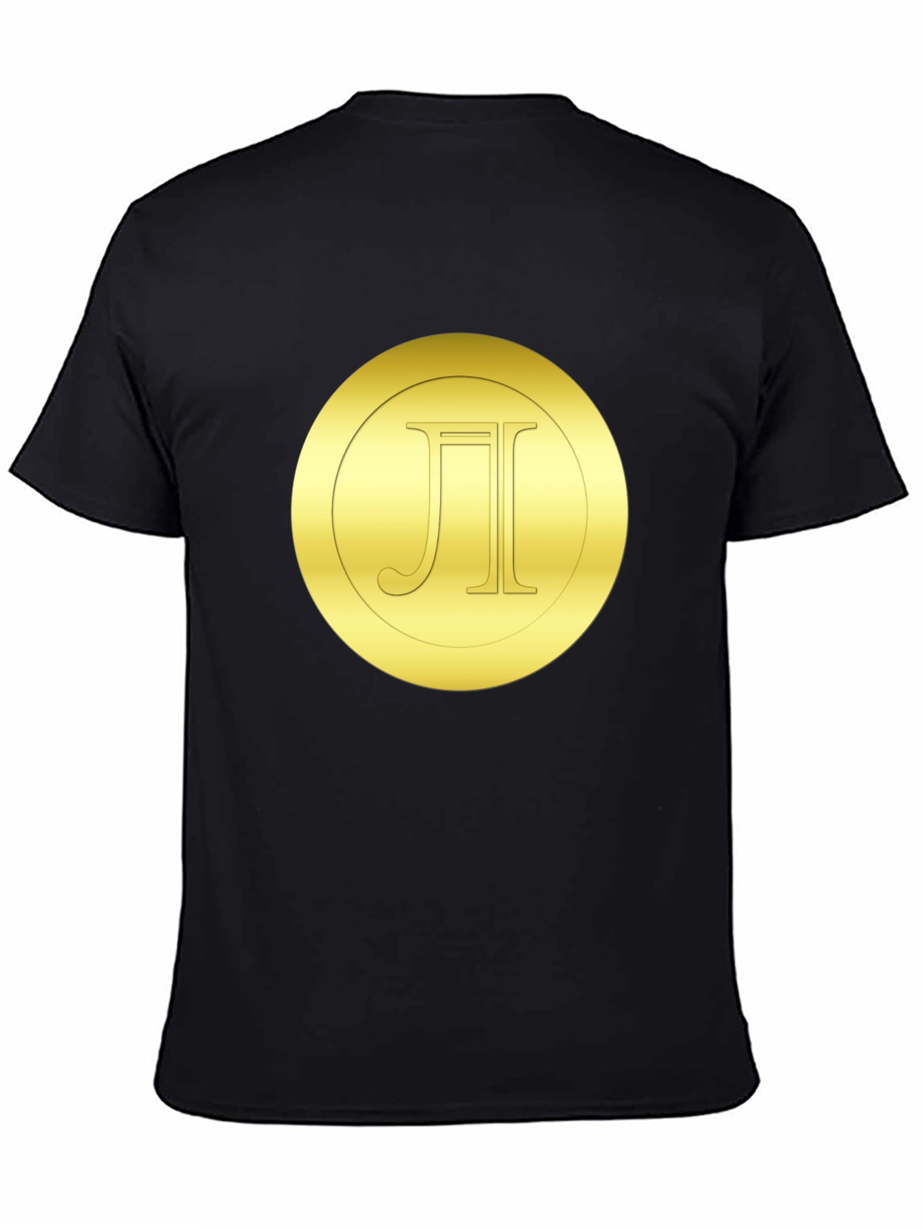 Gold Monogram Circle Tee - Stylish Black T-Shirt