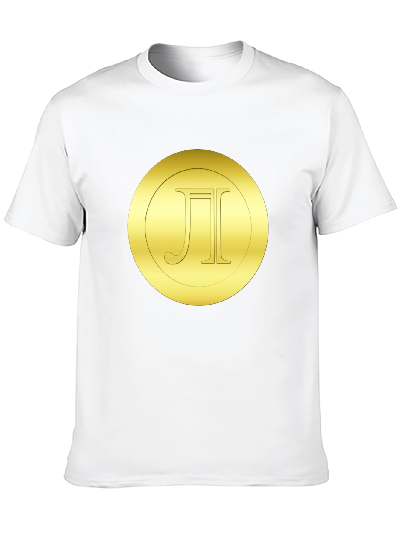 Gold Monogram Circle Tee - Stylish Black T-Shirt