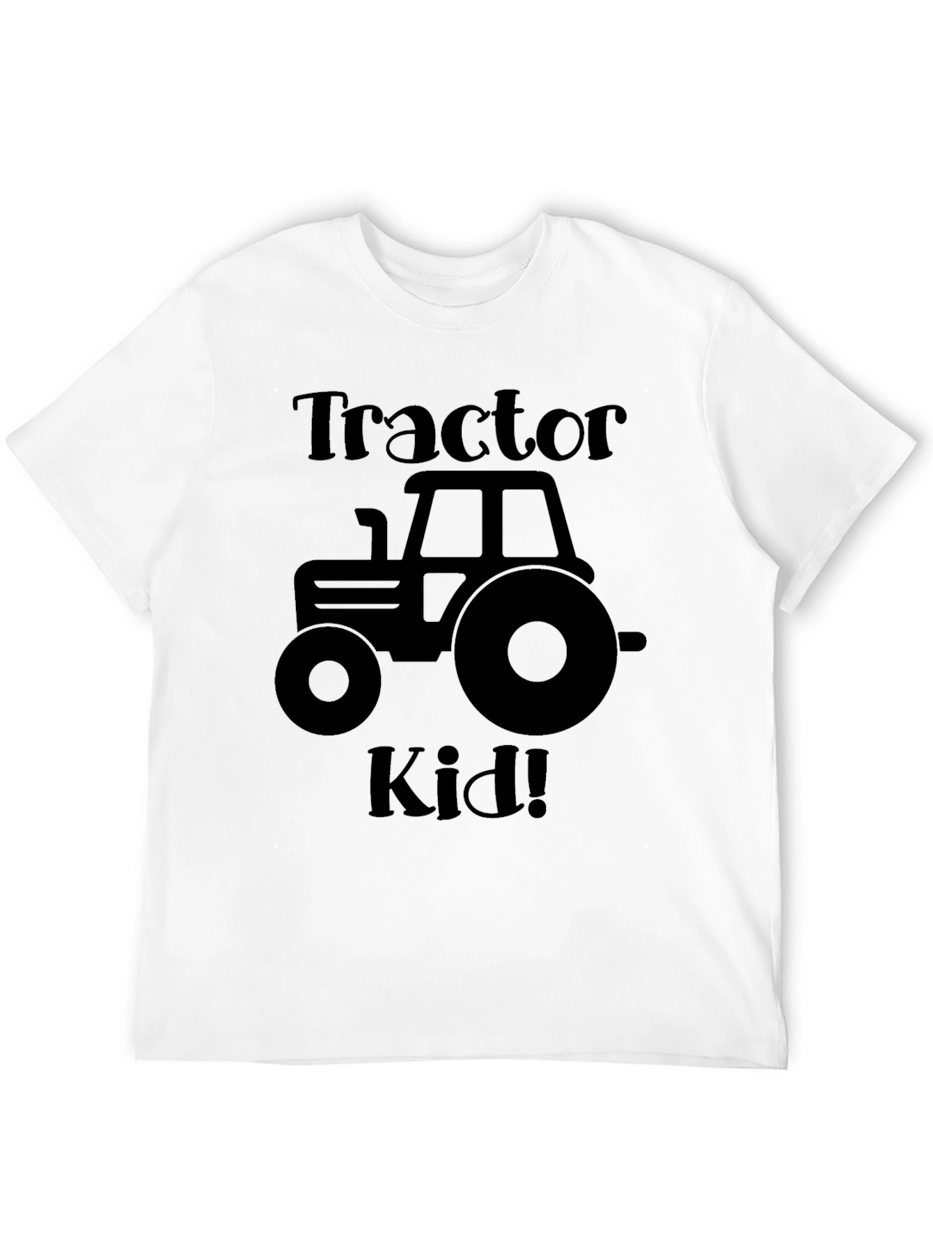 Tractor Kid T-Shirt - Black Cotton Tee