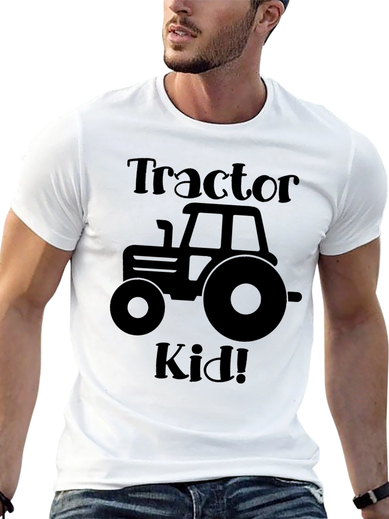 Tractor Kid T-Shirt - Black Cotton Tee