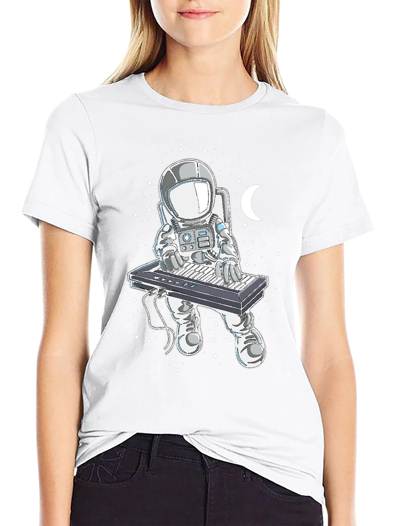 Astronaut Keyboard Player Graphic T-Shirt