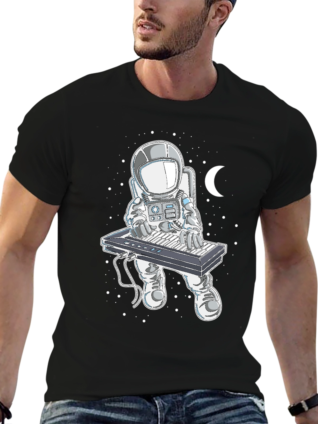 Astronaut Keyboard Player Graphic T-Shirt