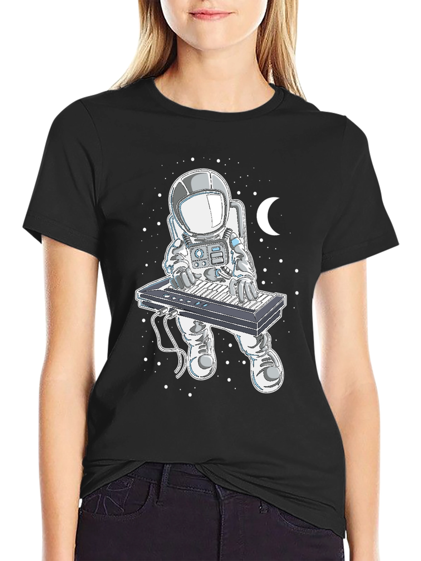 Astronaut Keyboard Player Graphic T-Shirt