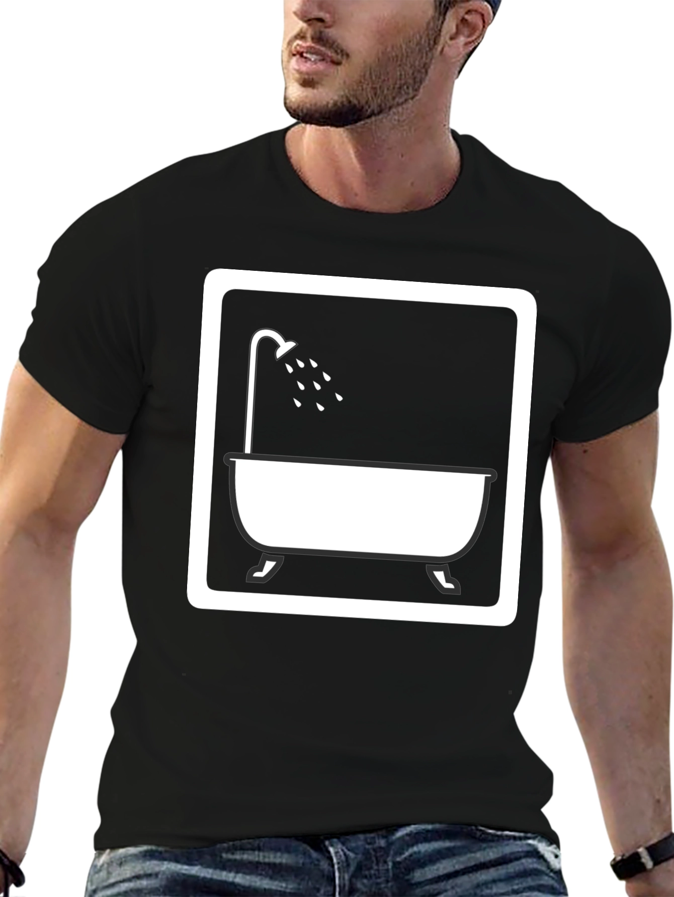 Shower Time Graphic Tee - Unisex Black T-Shirt