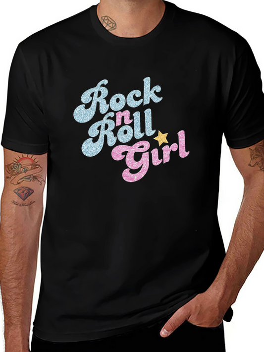 Rock n Roll Girl Black T-Shirt - Retro Style